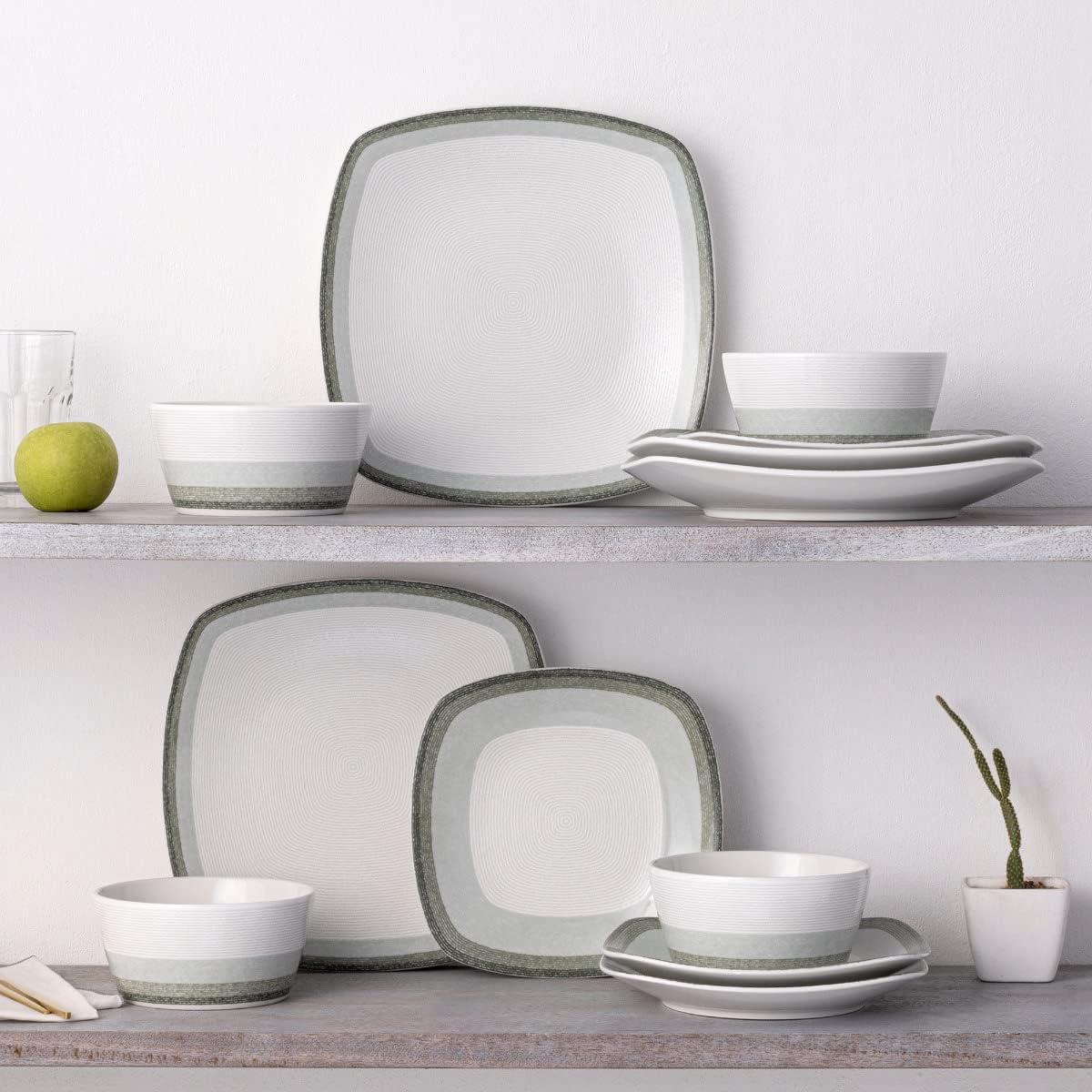 Noritake Colorscapes Layers Square 12-Piece Dinnerware Set, Service for 4