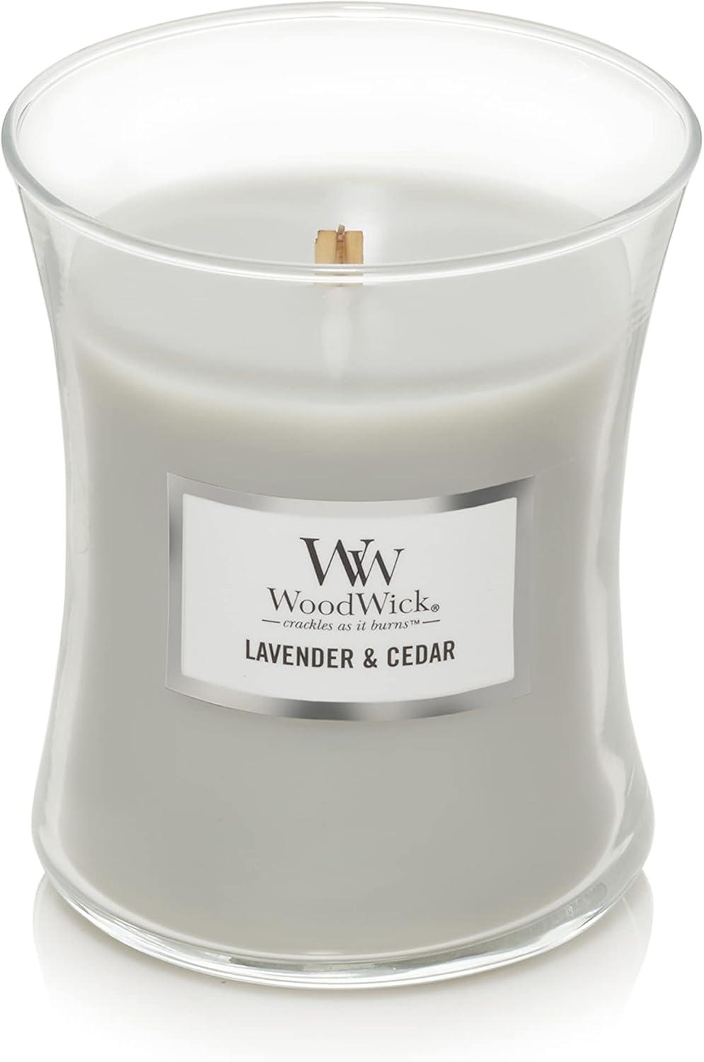 WoodWick Candles Medium Hourglass Scented Candle, Lavender & Cedar, 9.7 oz