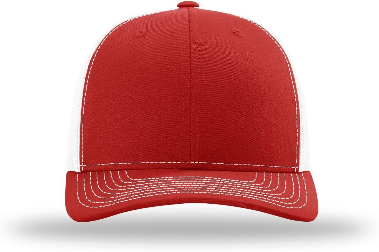 Richardson - Adjustable Snapback Trucker Cap - 112 - Red/ White - Size: OSFM
