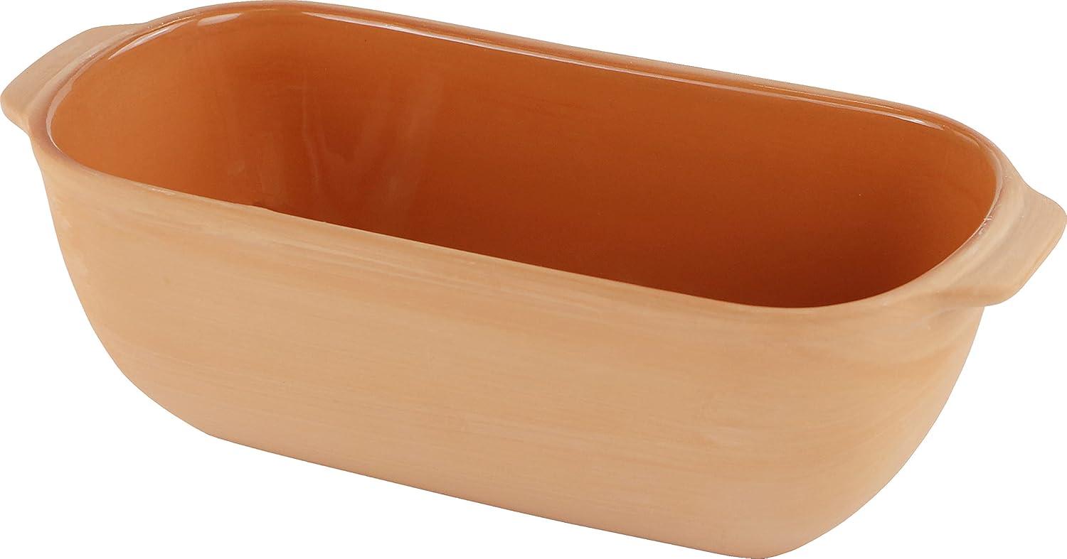 Oblong Non-stick Clay Loaf Pan with Lid, 2 Quarts