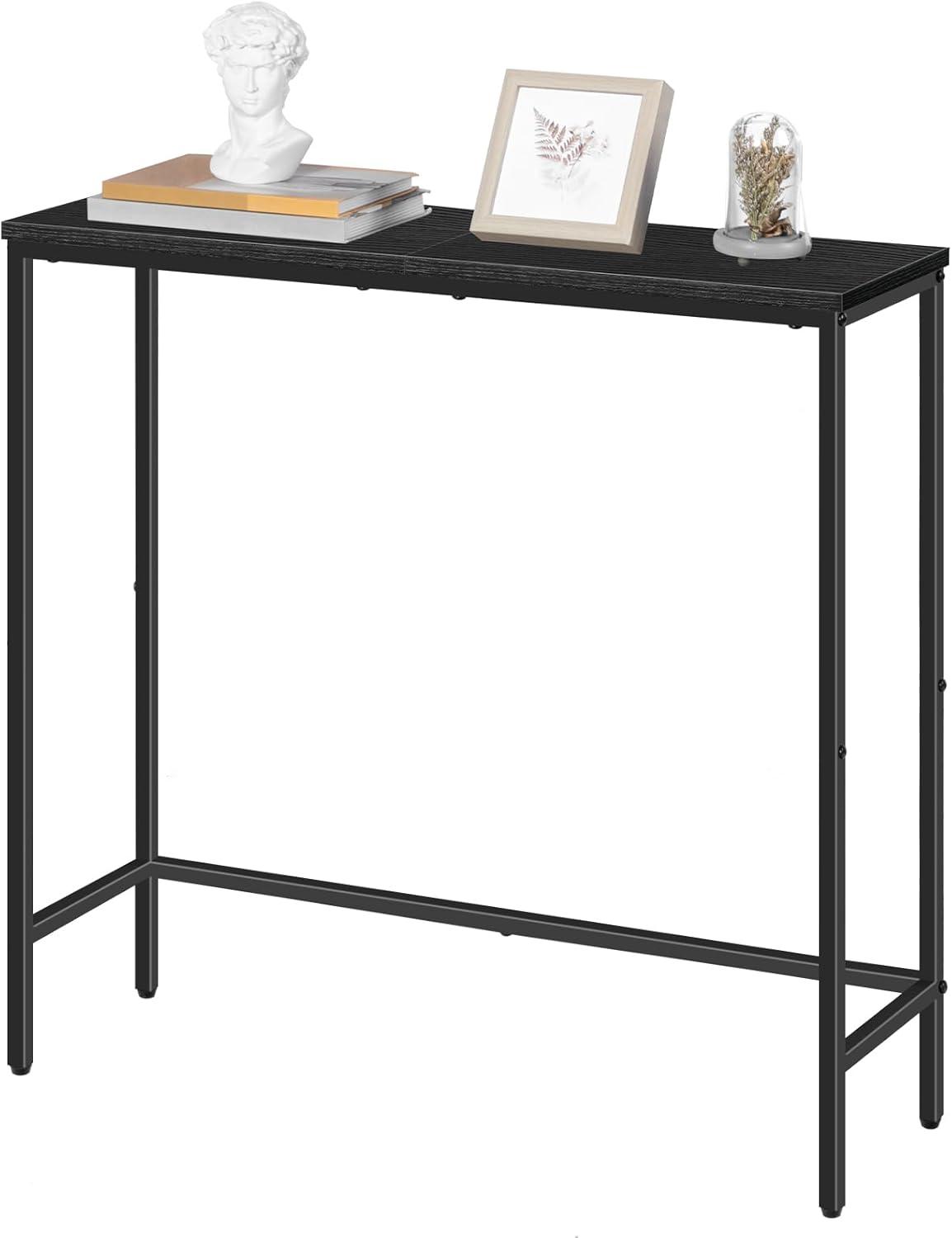 HOOBRO Narrow Console Table 29.5" Entryway Small Sofa Side Display Hallway Bedroom Foyer Black BK75XG01