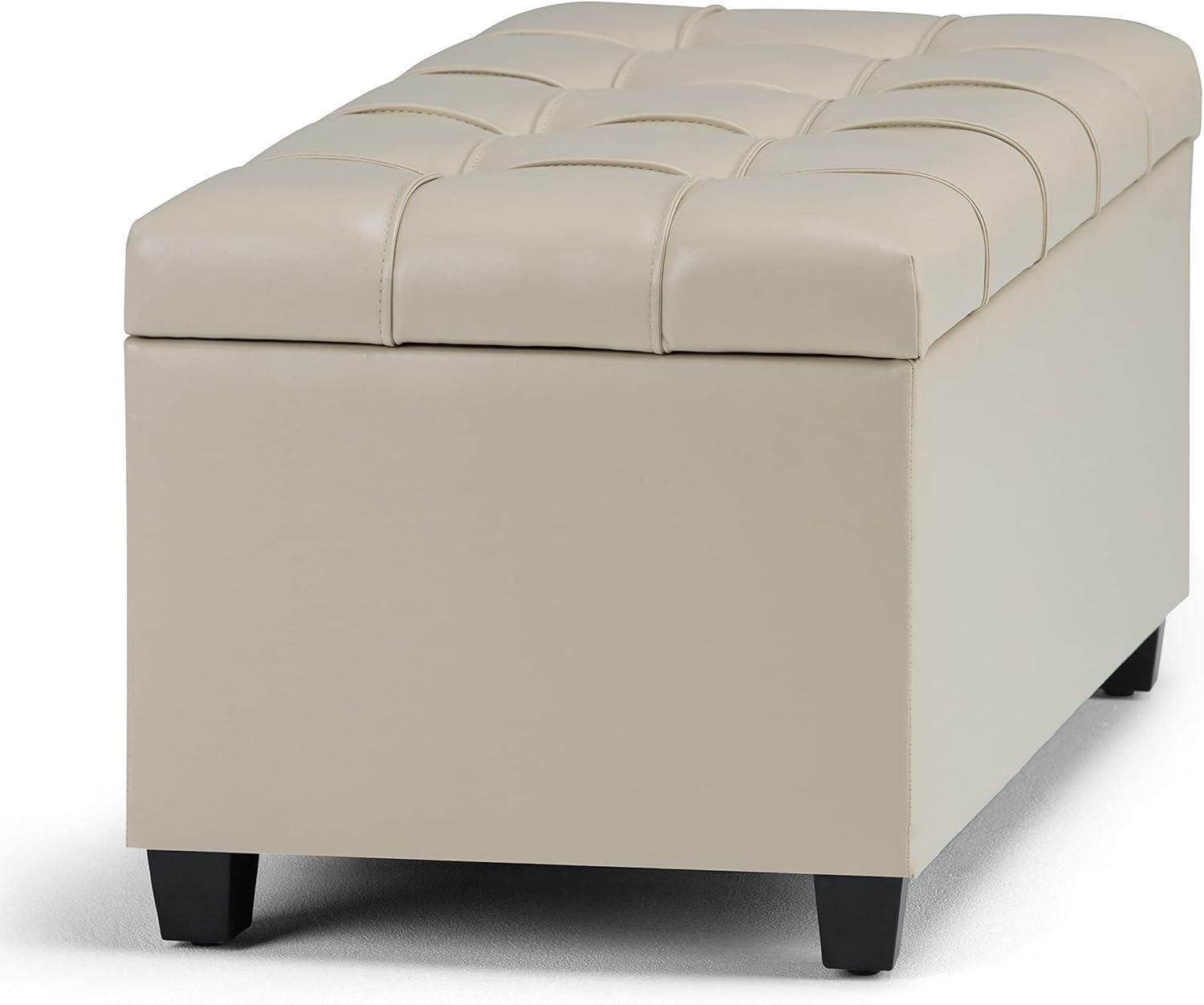 Edwinton Faux Leather Storage Ottoman