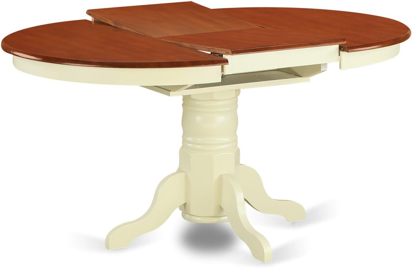 East West Furniture Kenley Traditional Wood Dining Table in Cream/Cherry