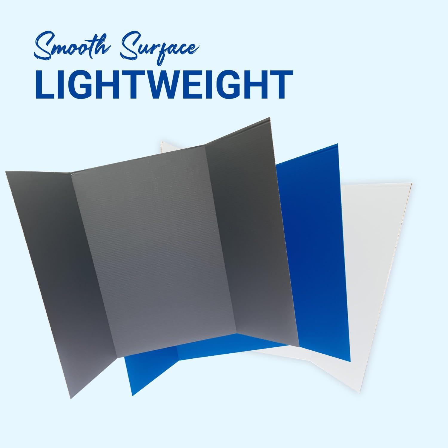 Black/Kraft Corrugated Tri-Fold Project Display Board 36" x 48", Pack of 12