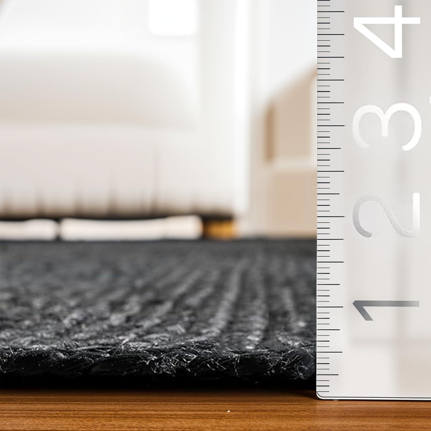 QUINCH Natural Fiber Jute Rug Hand Braided Farmhouse Rectangle Area Rug