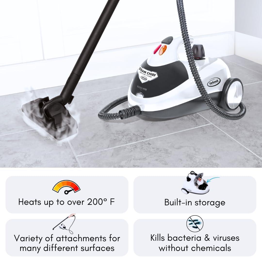 1800 W Steam Cleaner and Sanitizer with Attachments