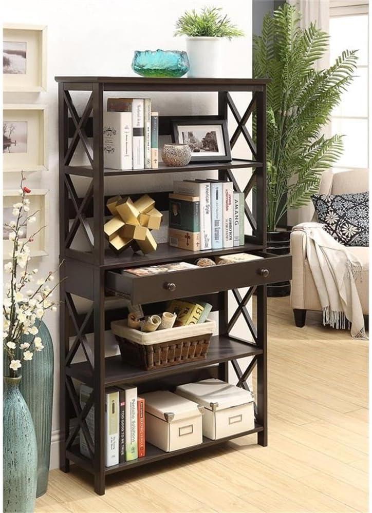 Convenience Concepts Oxford 5-Tier Bookcase with Drawer, Multiple Finishes
