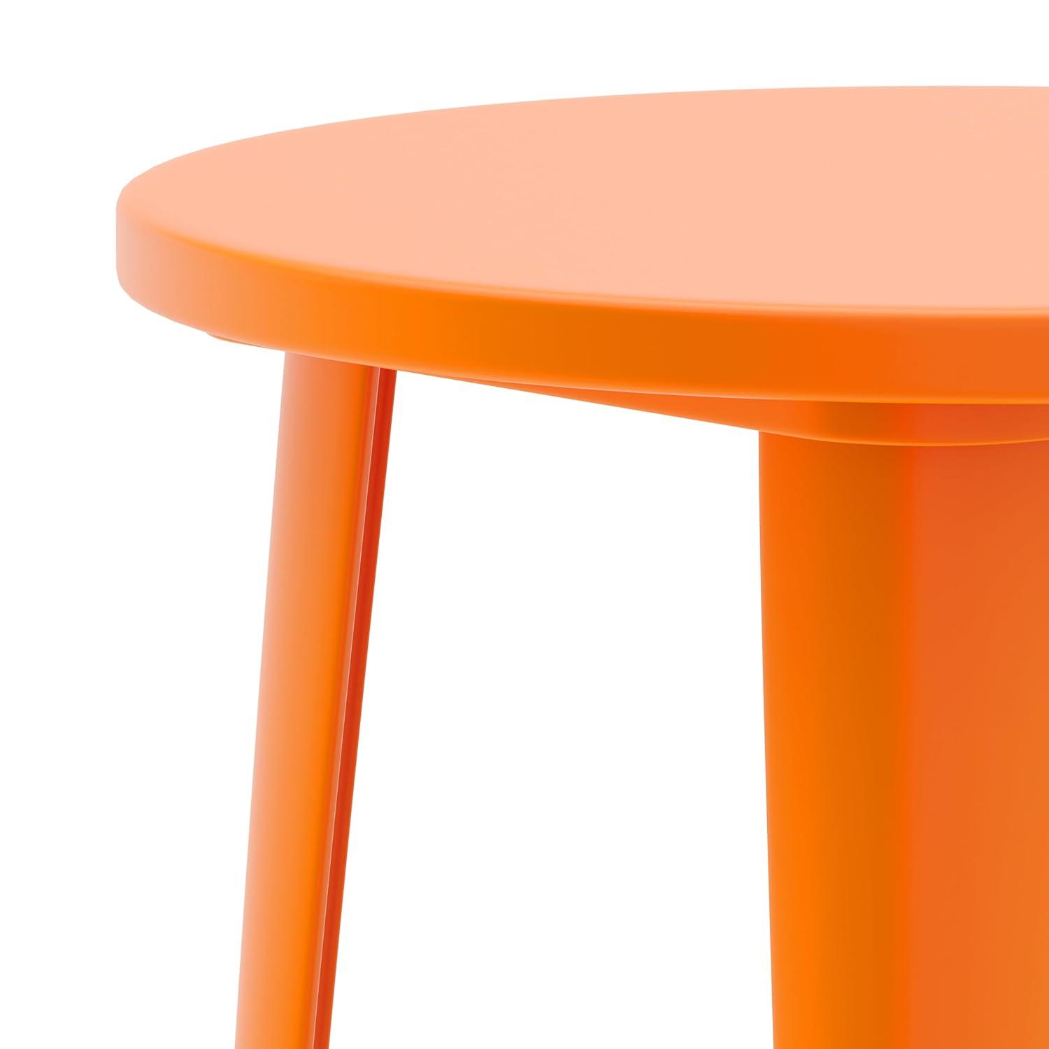 Flash Furniture Commercial Grade 24" Round Orange Metal Indoor-Outdoor Bar Height Table