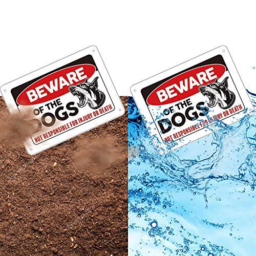 Beware of Dog Sign, 2 Pack 10"x 7" Rust Free .40 Aluminum, UV Printed- Professional Graphics- Easy to Mount- Indoor Or Outdoor Use- Beware of Dog Warning Signs for Home and Business