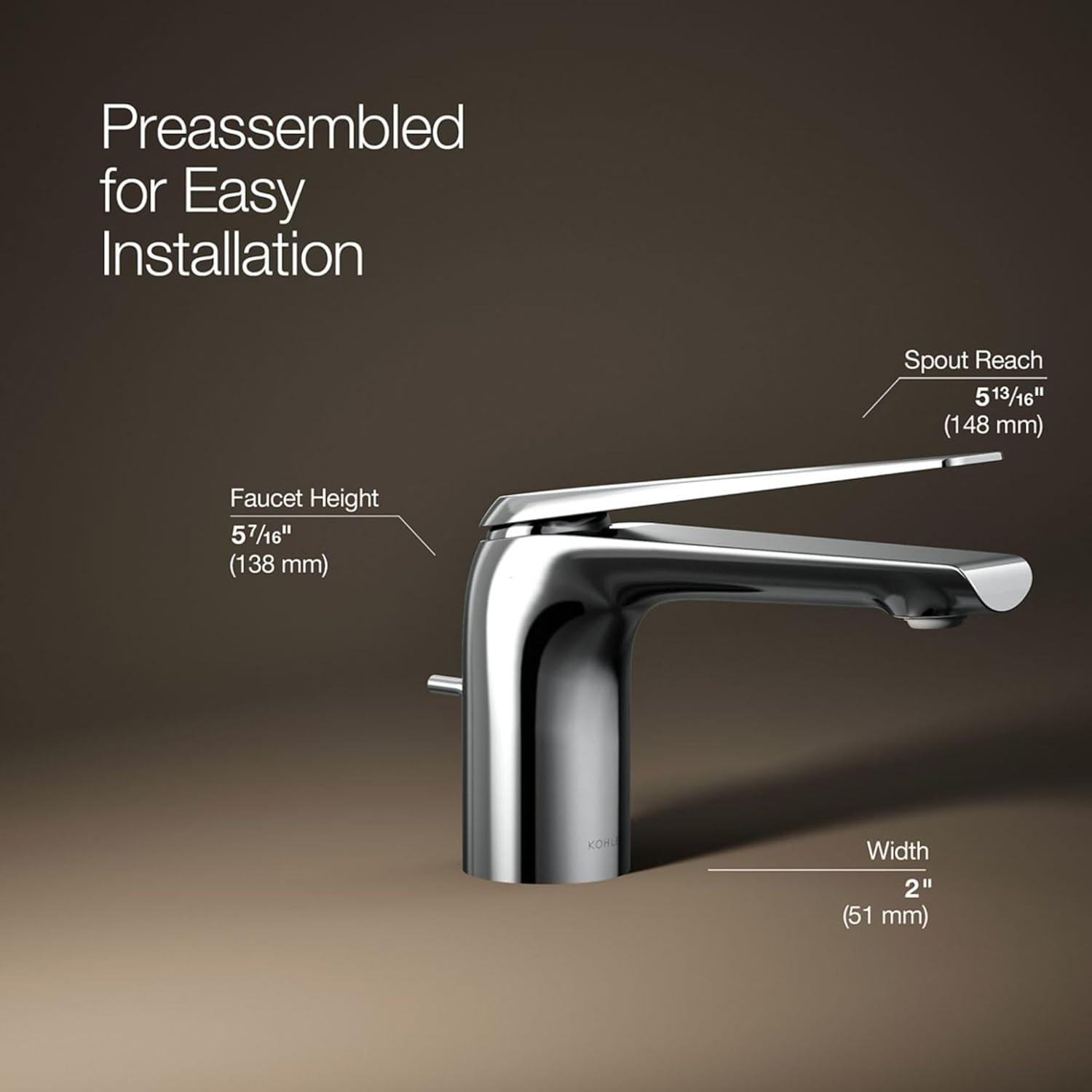 Polished Chrome Single-Handle Bathroom Sink Faucet