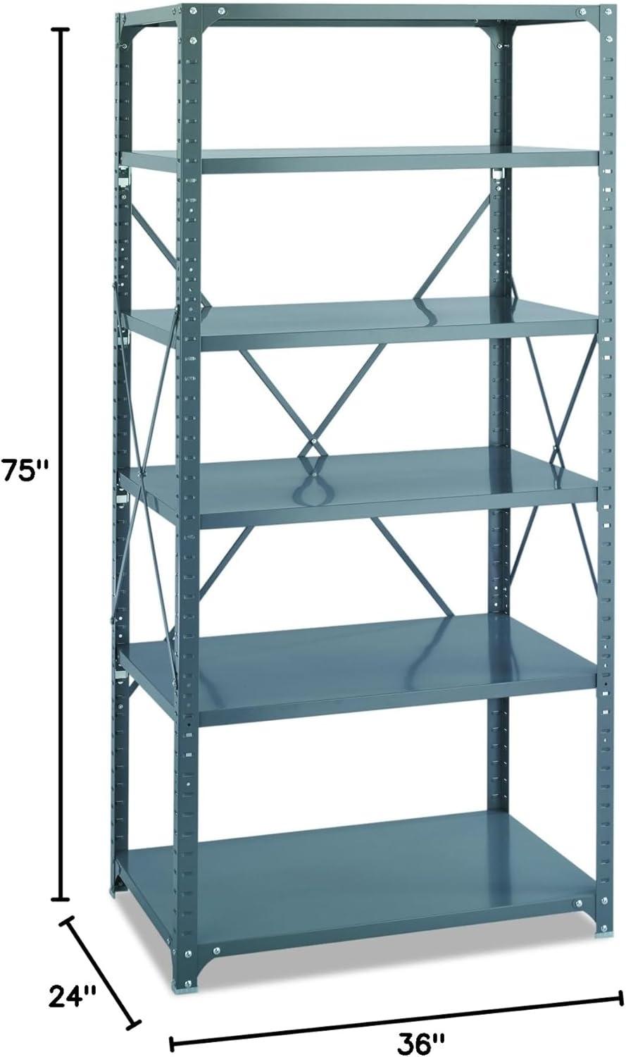 Gray Steel 6-Shelf Adjustable Commercial Rack