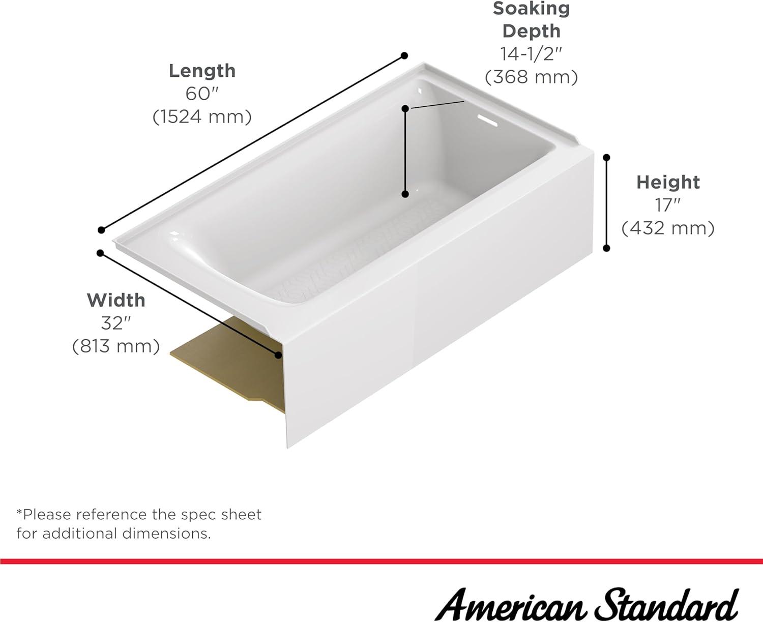 Aspirations 60'' x 32'' Soaking Vitreous China Bathtub