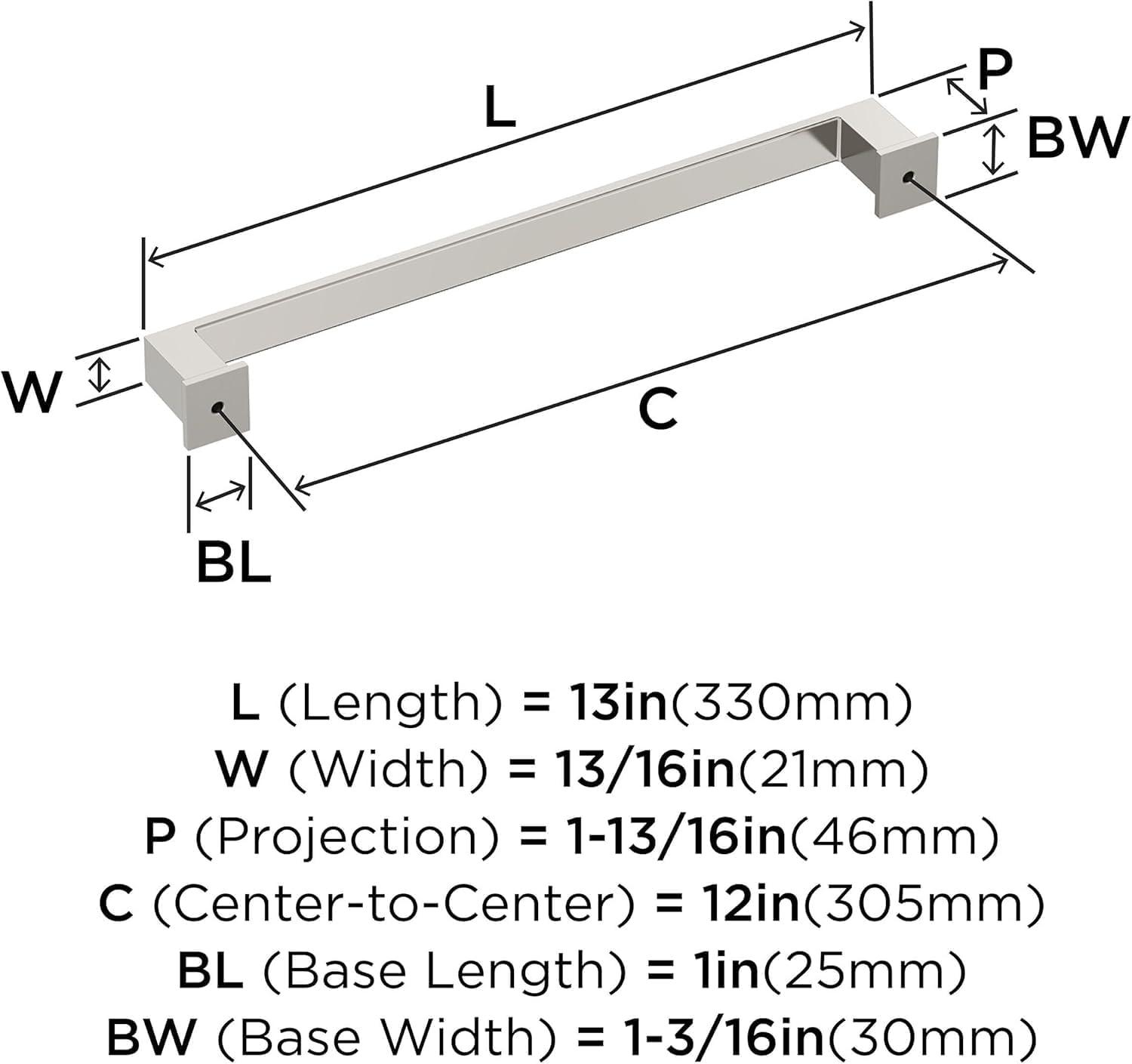 Amerock Appoint 12 inch (305mm) Center-to-Center Polished Nickel Appliance Pull
