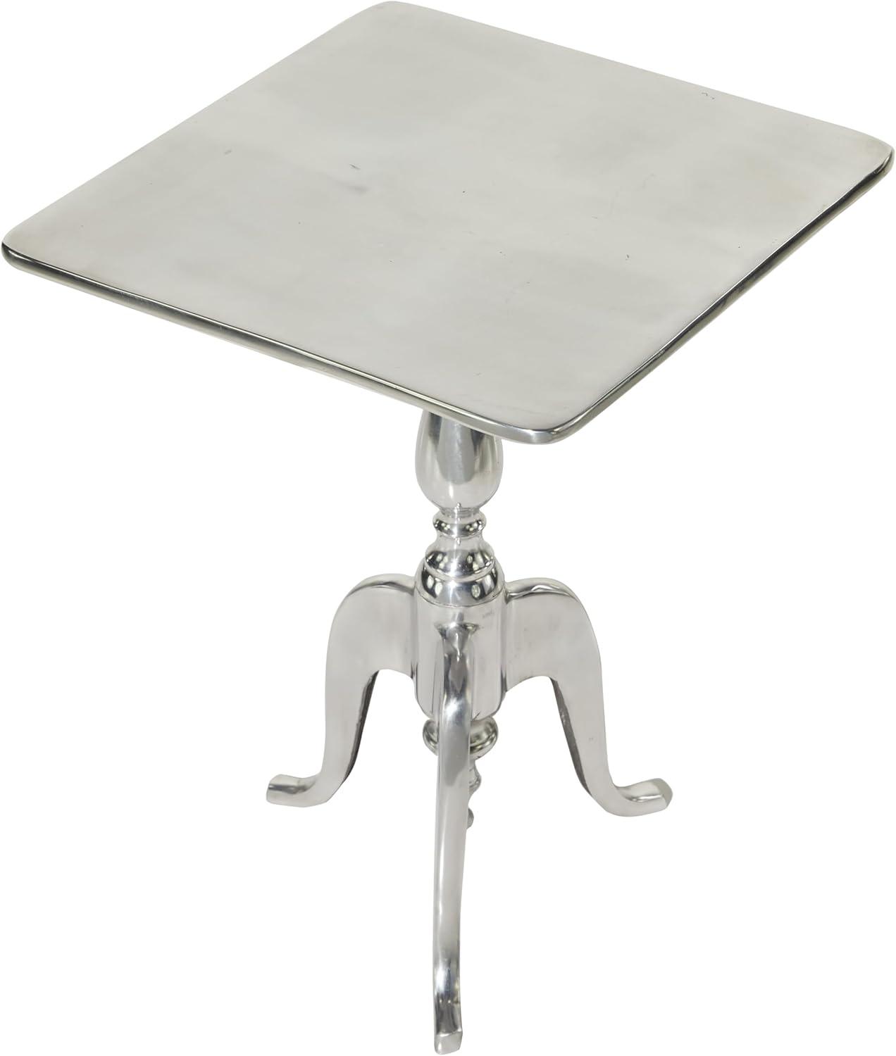 Silver Aluminum Square Accent Table 17" x 17"