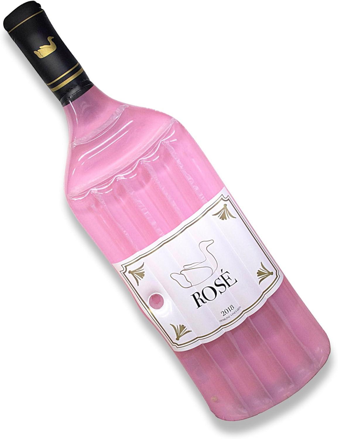 Swim Central 94" Pink Rose Bottle Inflatable Swimming Pool Lounge Float
