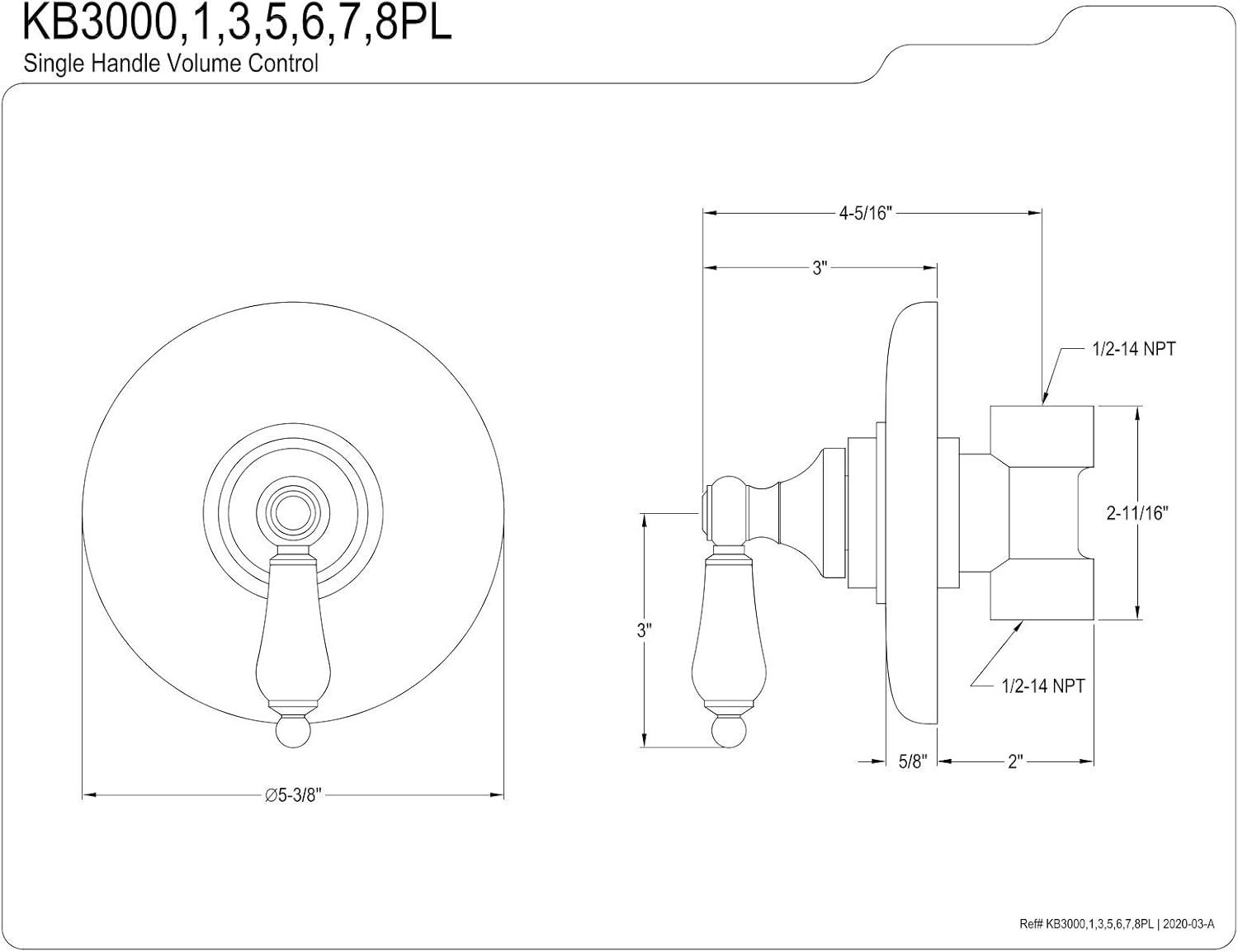 Kingston Brass Vintage Single-Handle Volume Control