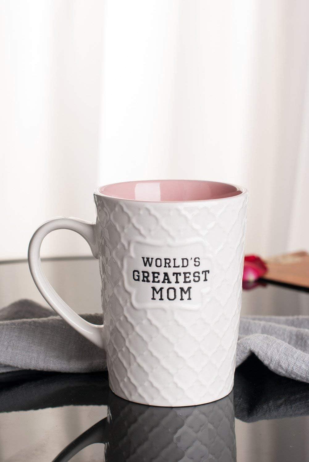 World's Greatest Mom White and Pink Ceramic Mug