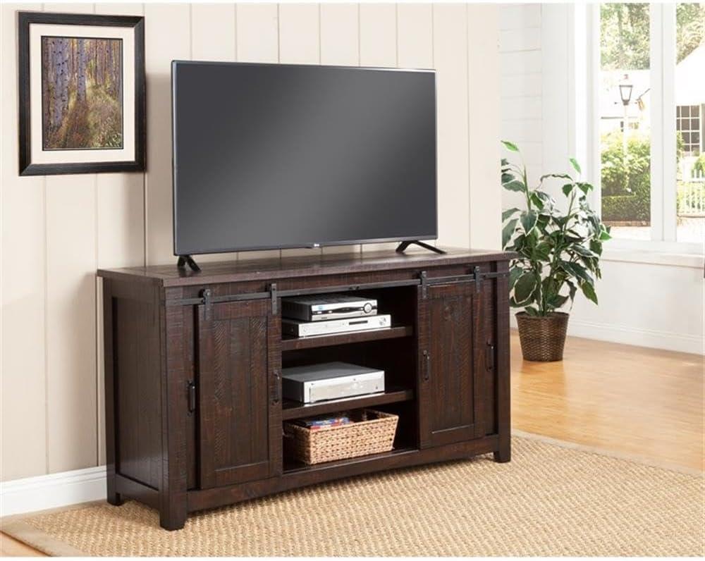 Durango 65" Solid Wood TV Stand Espresso Finish - Martin Svensson Home