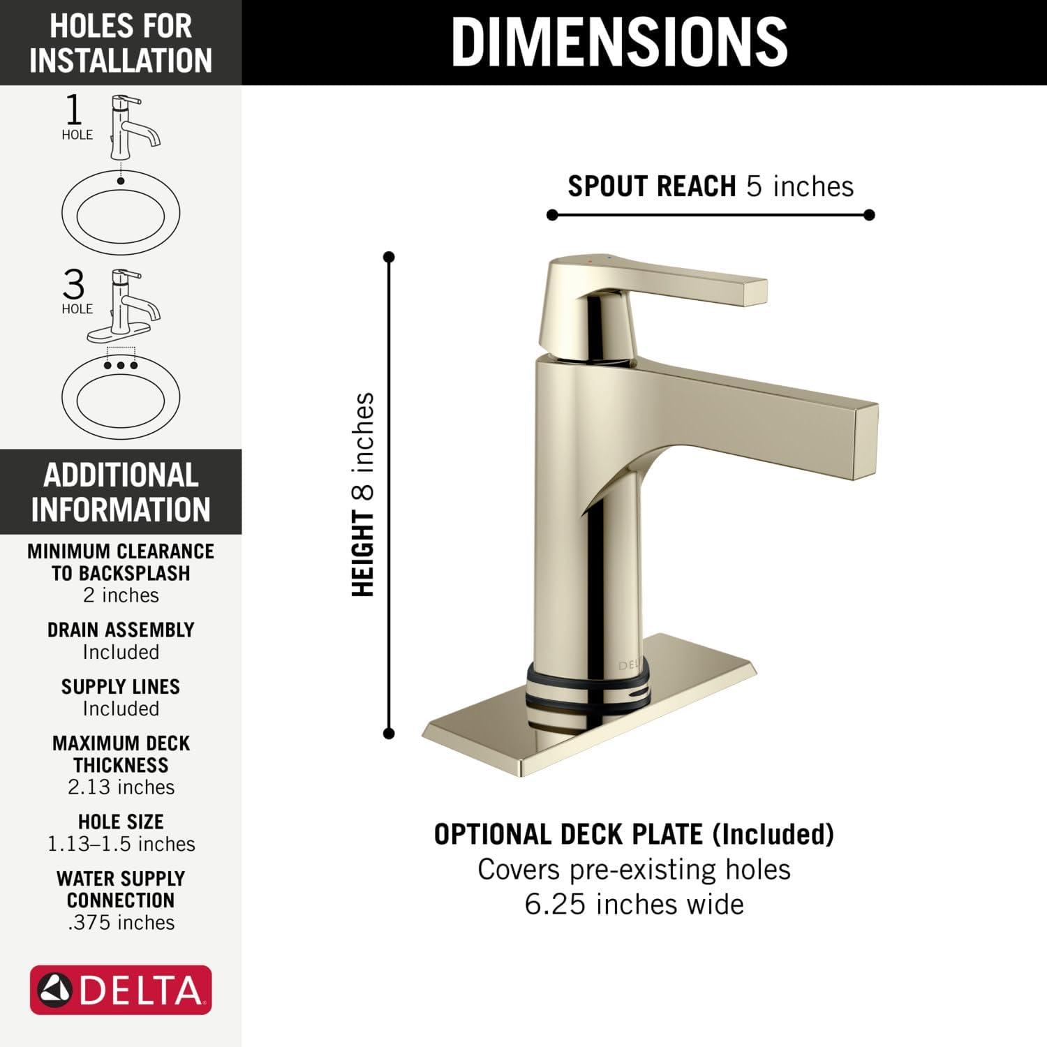 Zura Single Hole Touch2O Bathroom Faucet with Touchless Technology