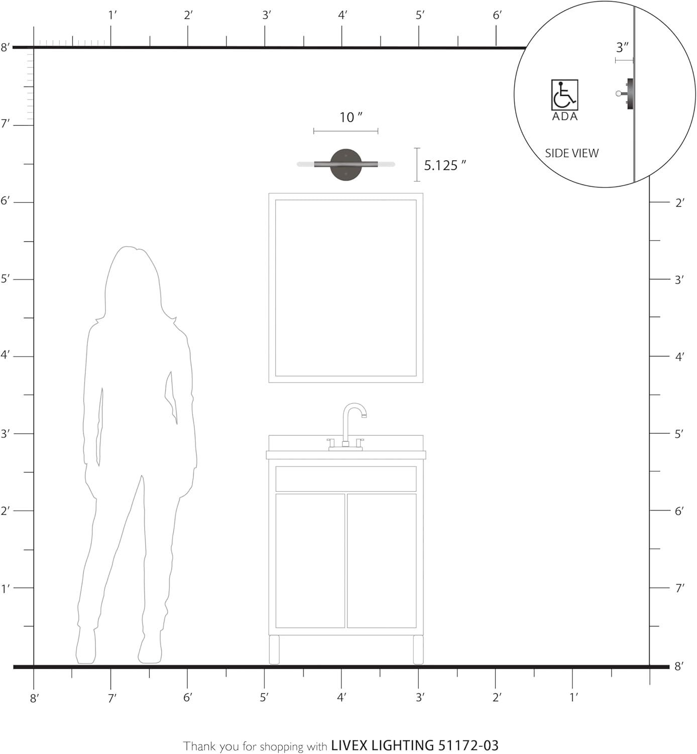 Livex Lighting Copenhagen 2 - Light Wall Light in  White