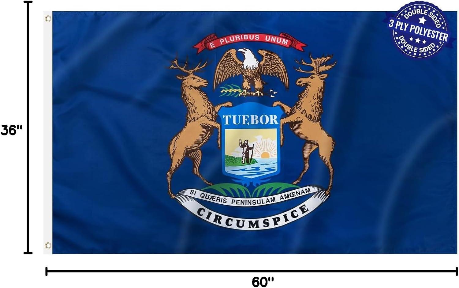 Louisiana State Flag 3x5 Double Sided Outdoor State Flags Heavy Duty 3 Ply with Durable Canvas Header and Brass Grommets Vivid Colors