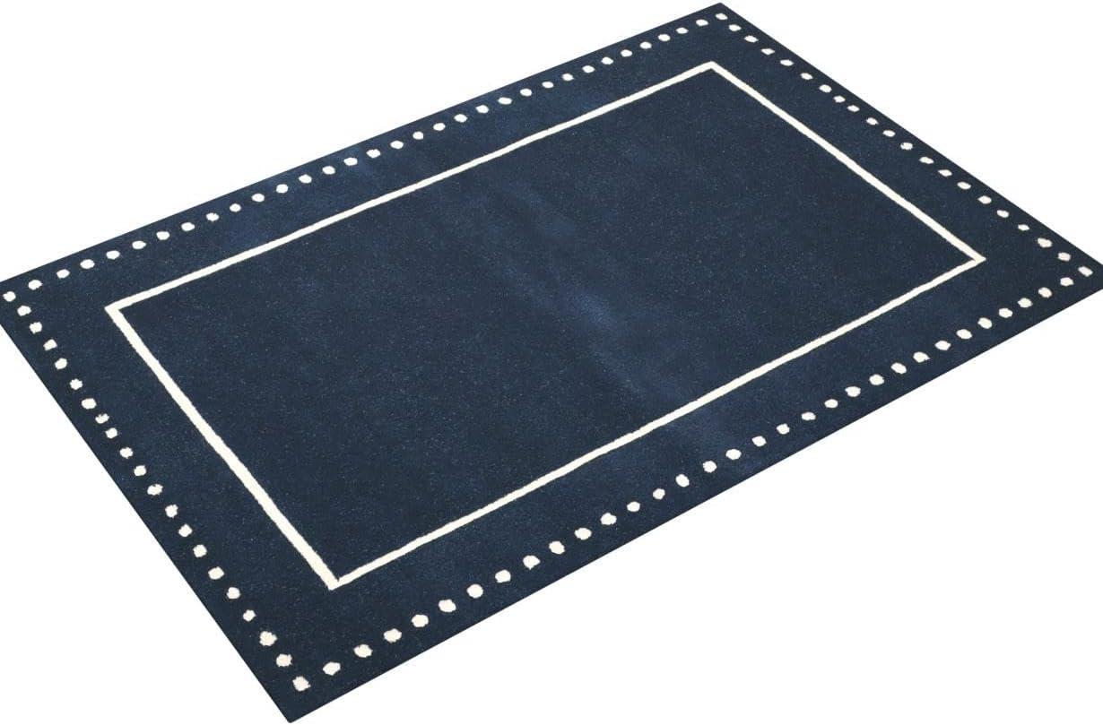 Bella BEL151 Hand Tufted Area Rug - Navy Blue/Ivory - 4'x6' - Safavieh.