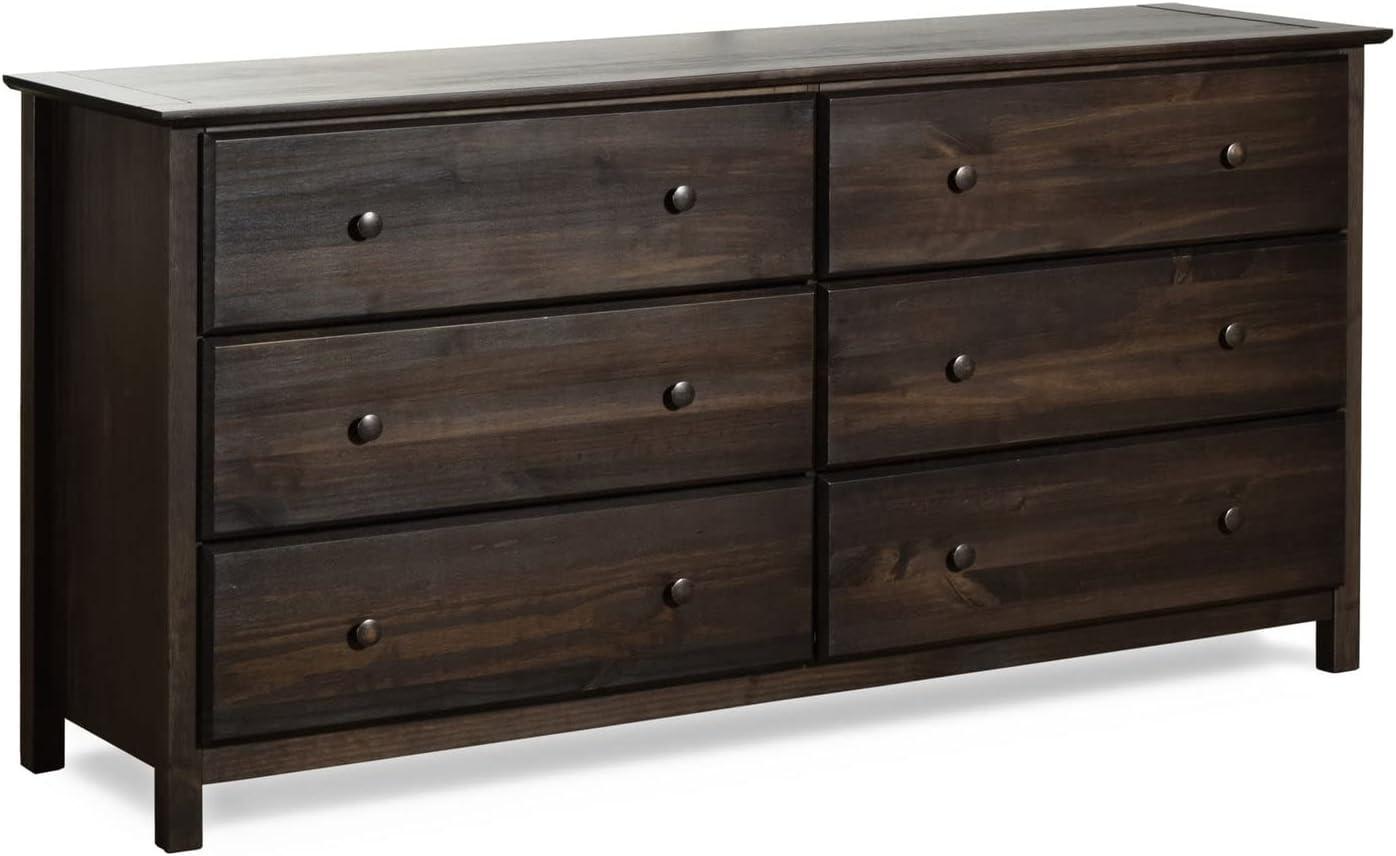 Espresso Mission-Style Double Dresser with Deep Drawers