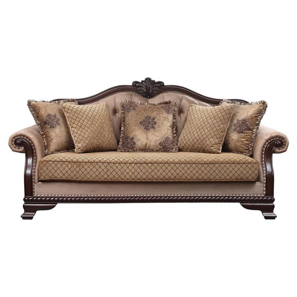 89" Chateau De Ville Sofa with Nailhead Trim & Wood Carving - Acme Furniture