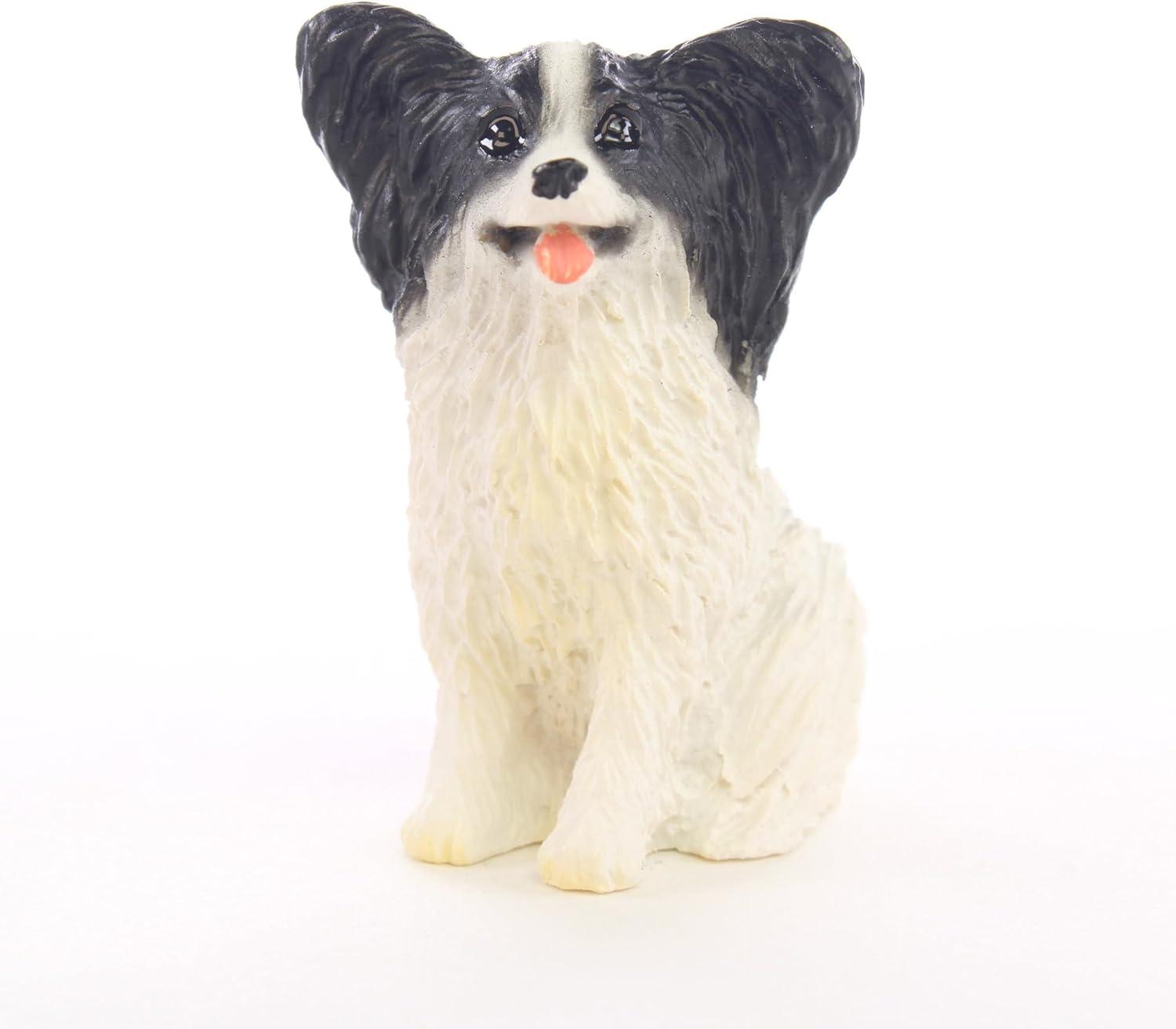 Handcrafted Black and White Resin Dog Figurine