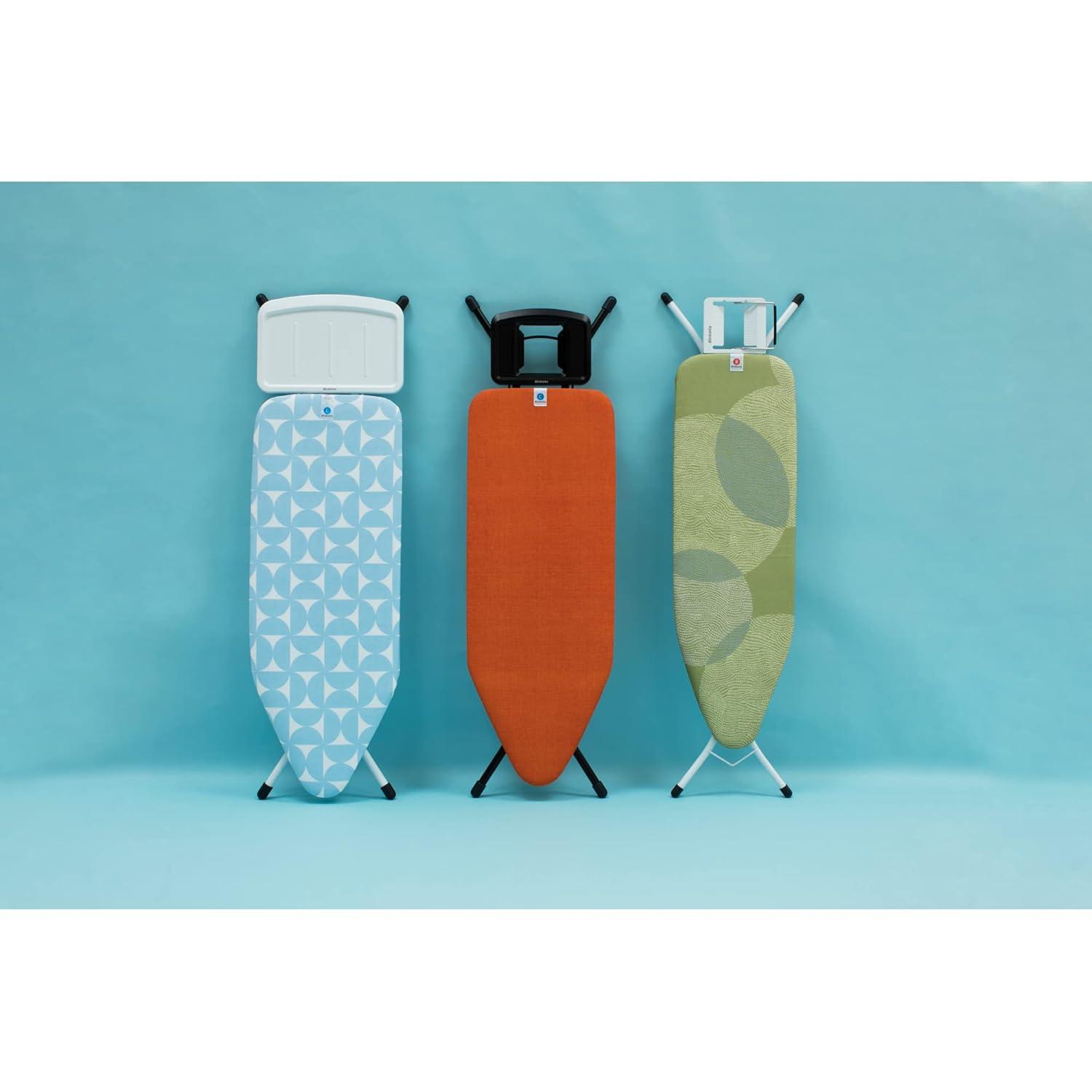 Brabantia Size D (53 x 18 inches) Replacement Ironing Board Cover with Durable Foam Layer (Fresh Breeze) Easy-Fit, 100% Cotton