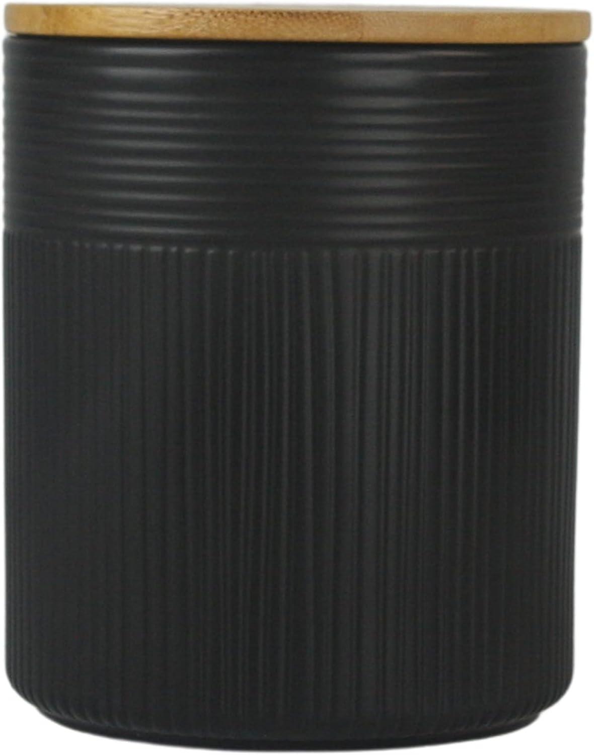 10 Strawberry Street CAN3-LUCA-MB 3 Piece Luca Matte Black Embossed Canister Set