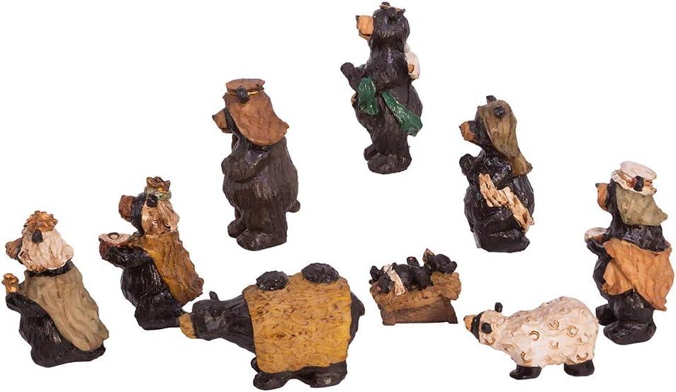 Kurt Adler 4-Inch Resin Nativity Bear Set of 9 Pieces