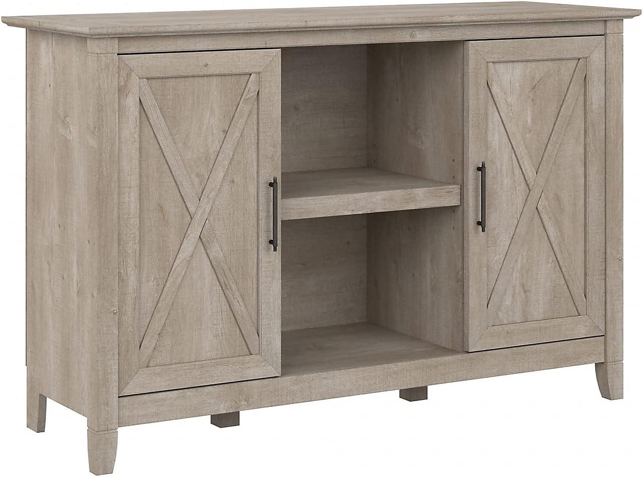 Key West Accent Cabinet with Doors in Washed Gray - Engineered Wood