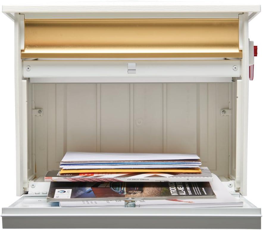 Architectural Mailboxes Mailsafe Locking, Plastic, Medium, Wall-Mount Mailbox in White