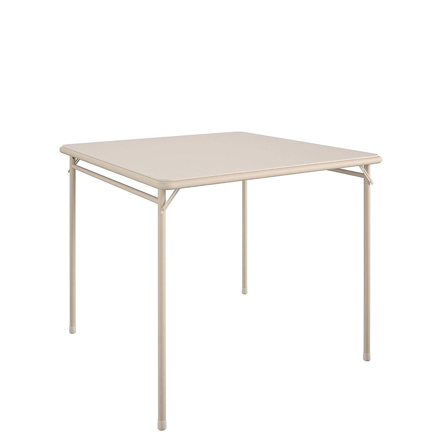 COSCO 34" Square Folding Vinyl Top Card Table, Antique Linen