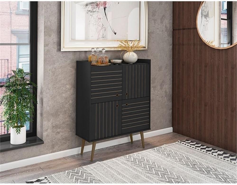 Bogart Black Mid-Century Modern Office Accent Cabinet