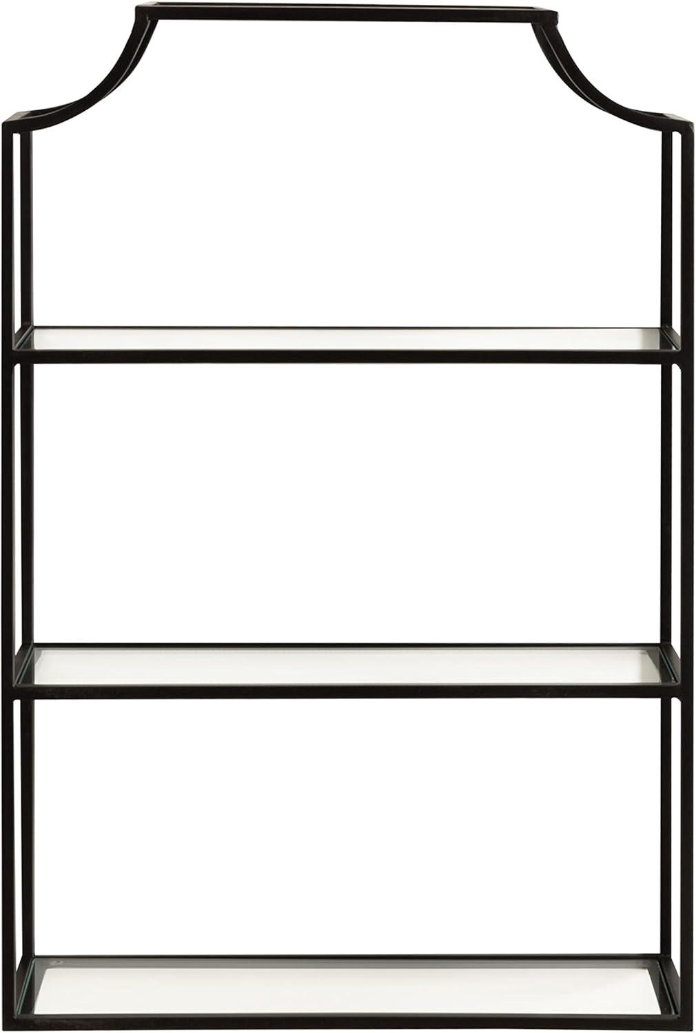 Kate & Laurel All Things Decor 20" x 30" Ciel Tiered Wall Shelf Black: 3-Tier Plastic Floating Shelf, Includes Mounting Hardware