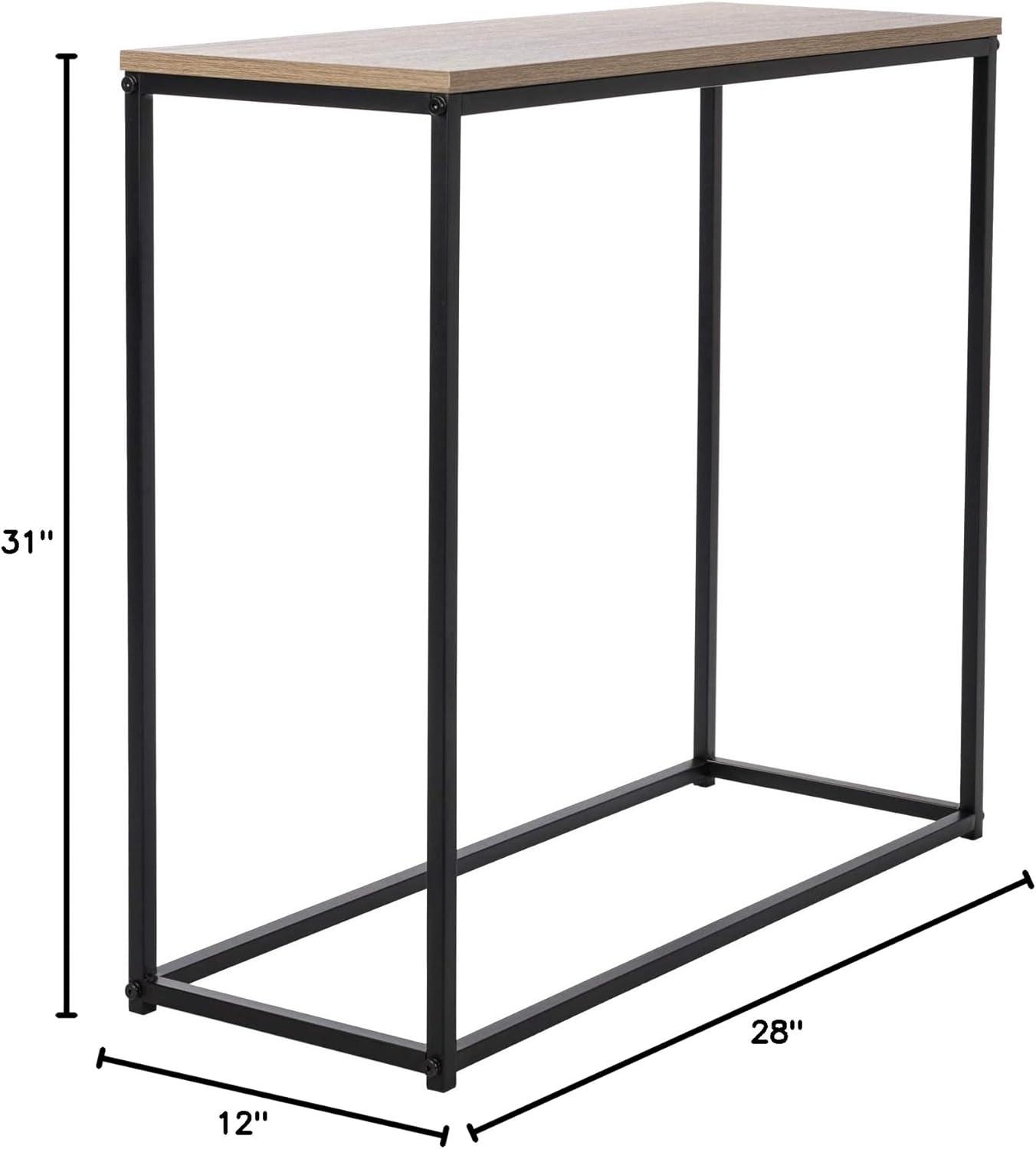 Tribeca Industrial Console Table with Wood Veneer and Steel Frame