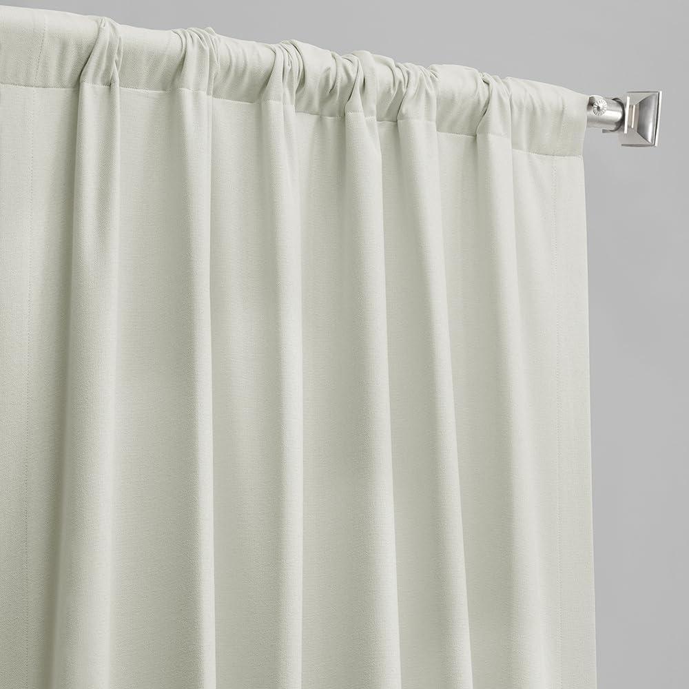 HPD Half Price Drapes Vintage Blackout Curtains for Bedroom - 120 Inches Long Thermal Cross Linen Weave Full Light Blocking 1 Panel Blackout Curtain, (50W x 120L), Starlight Off White