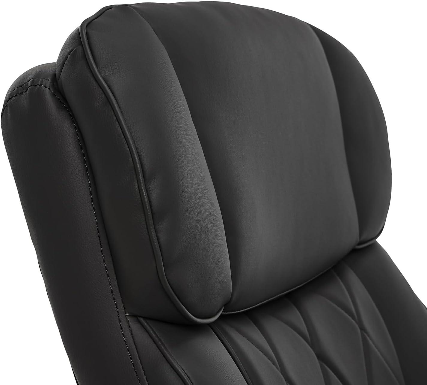 Sutherland Quilted Leather Office Chair with Padded Arms - La-Z-Boy