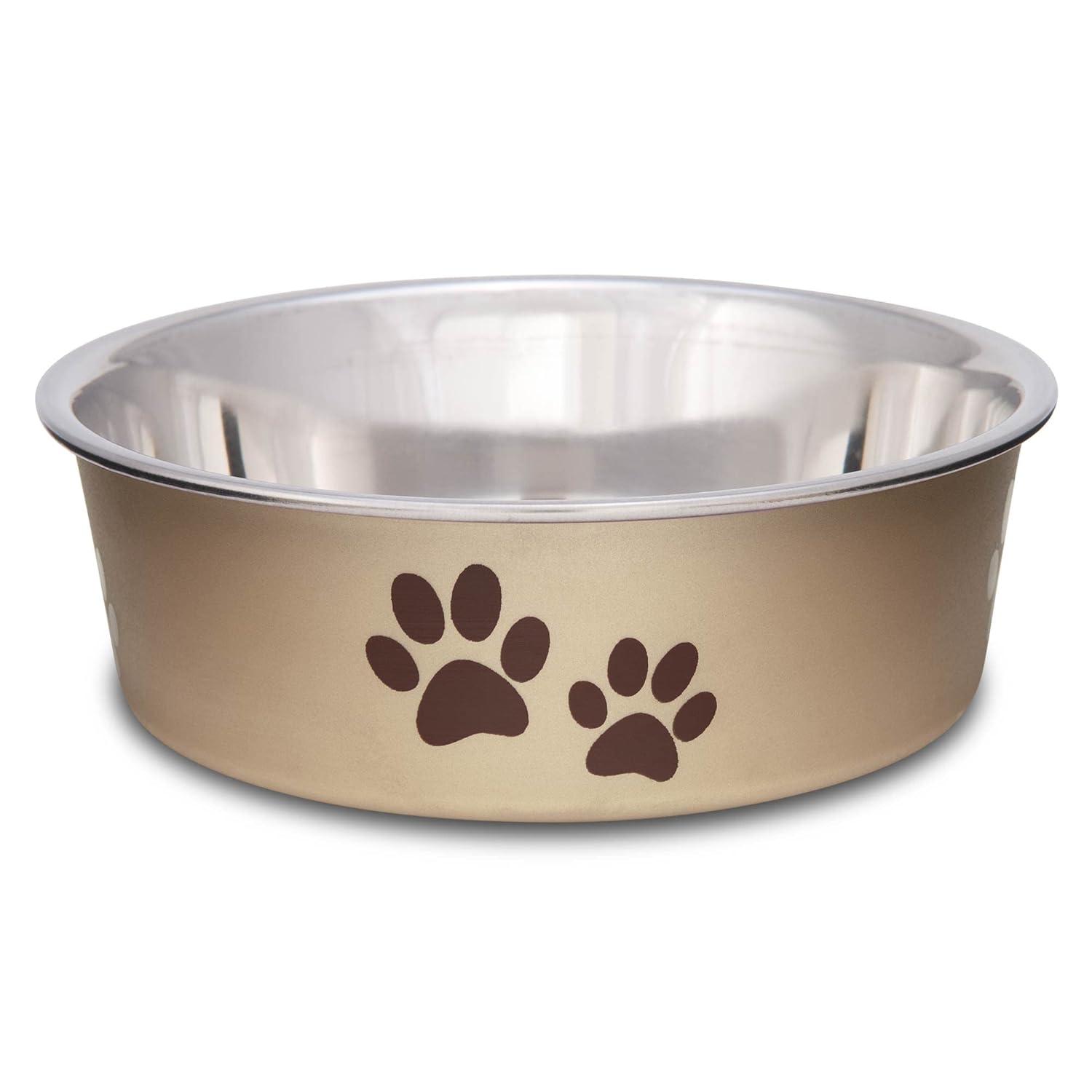 Loving Pets Bella Bowl Small Champagne, 1.0 CT