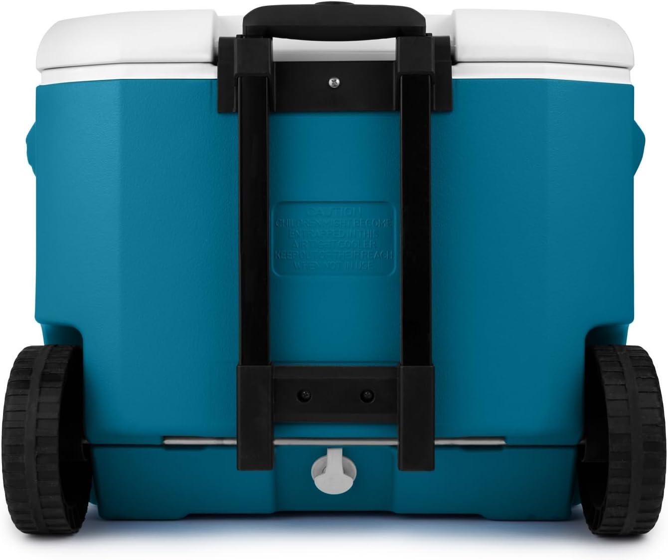 Deep Ocean Blue 60-Quart Wheeled Cooler with Handle