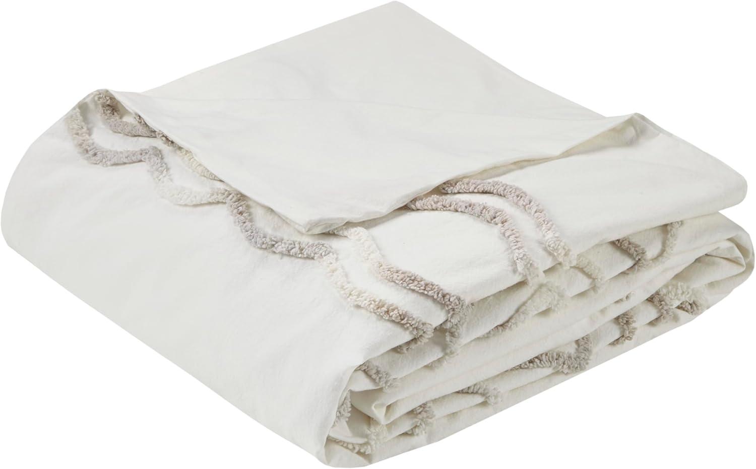 Madison Park Violette 3 Piece Tufted Cotton Chenille Duvet Cover Set