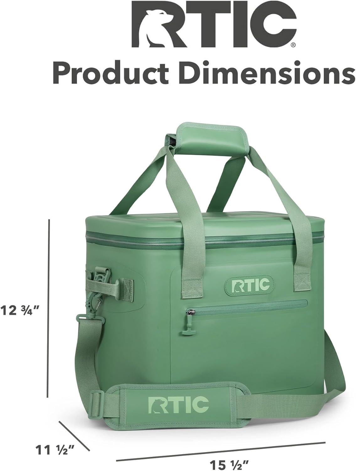 RTIC 30 Can Ultra-Tough Soft Cooler, Leakproof Ice Chest Cooler with Waterproof Zipper, Sage