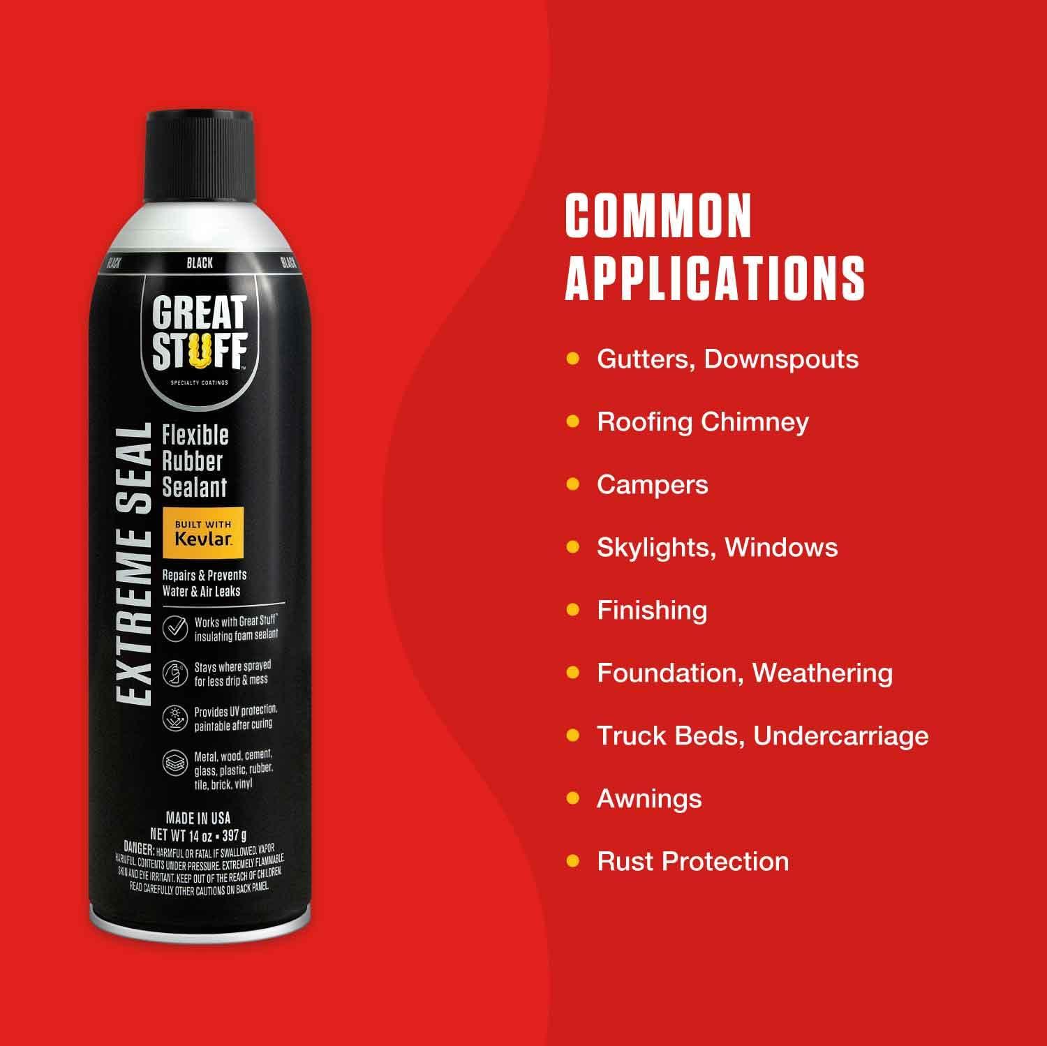 Great Stuff Leak Sealer,Rubber,Clear,Spray GSEC14101