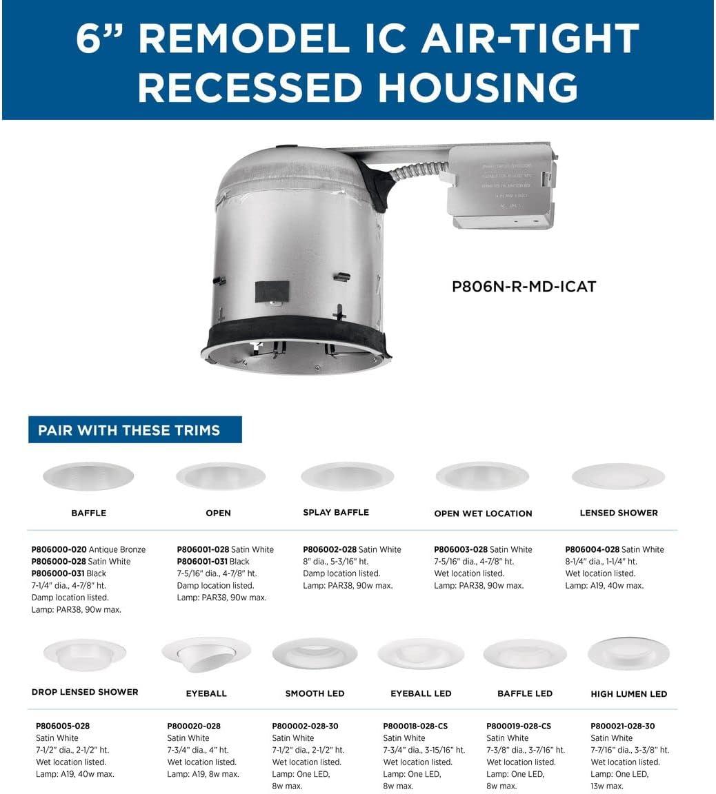 6" Recessed Remodel Air-Tight IC Housing