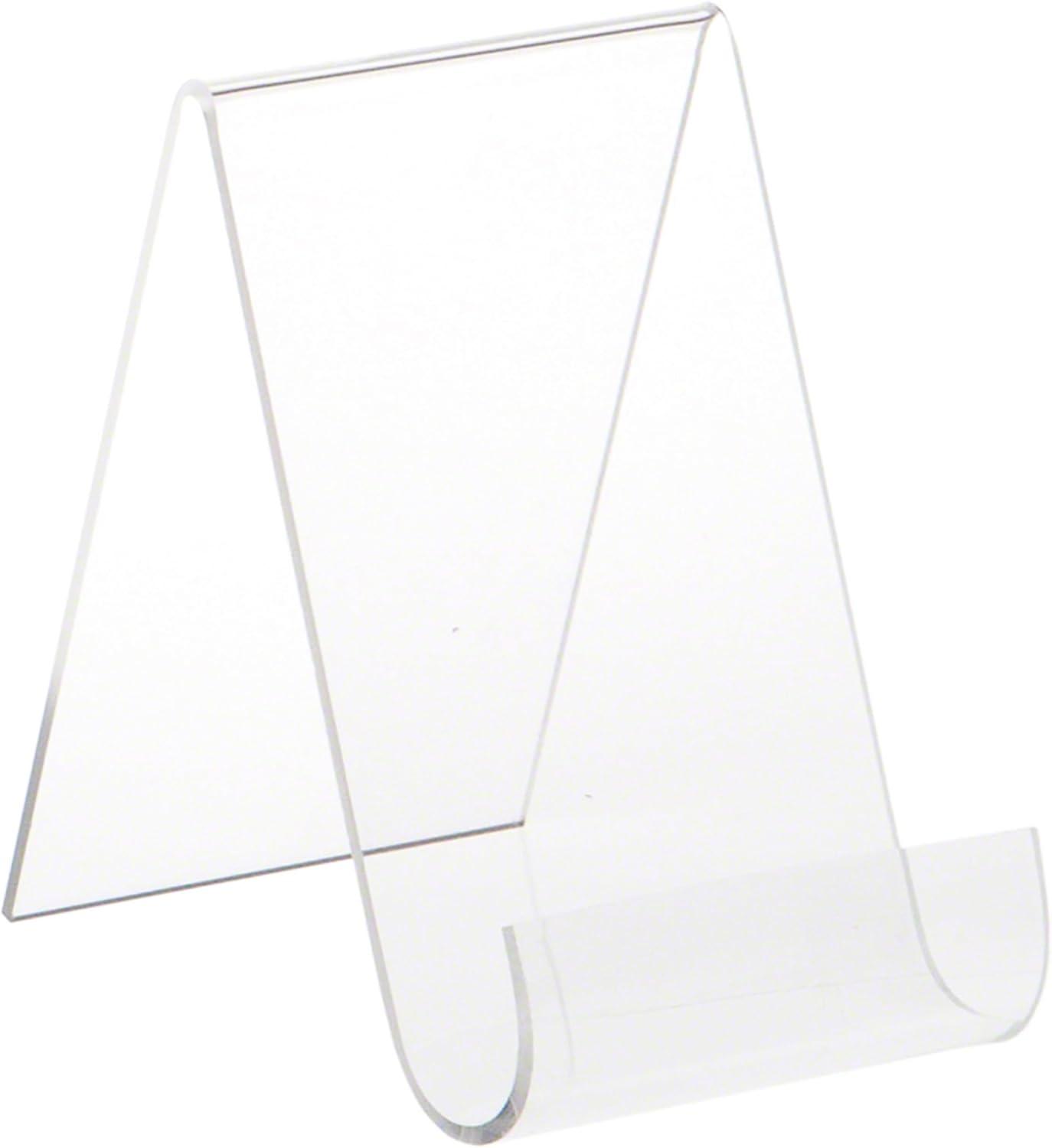 Clear Acrylic Pedestal Display Easel with Rounded Front, 5.5"