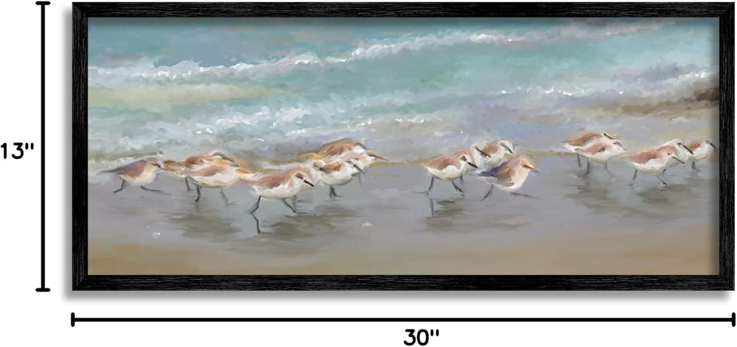 Stupell Industries " Sandpiper Flock Shoreline Splashing " by Rick Novak Painting Print