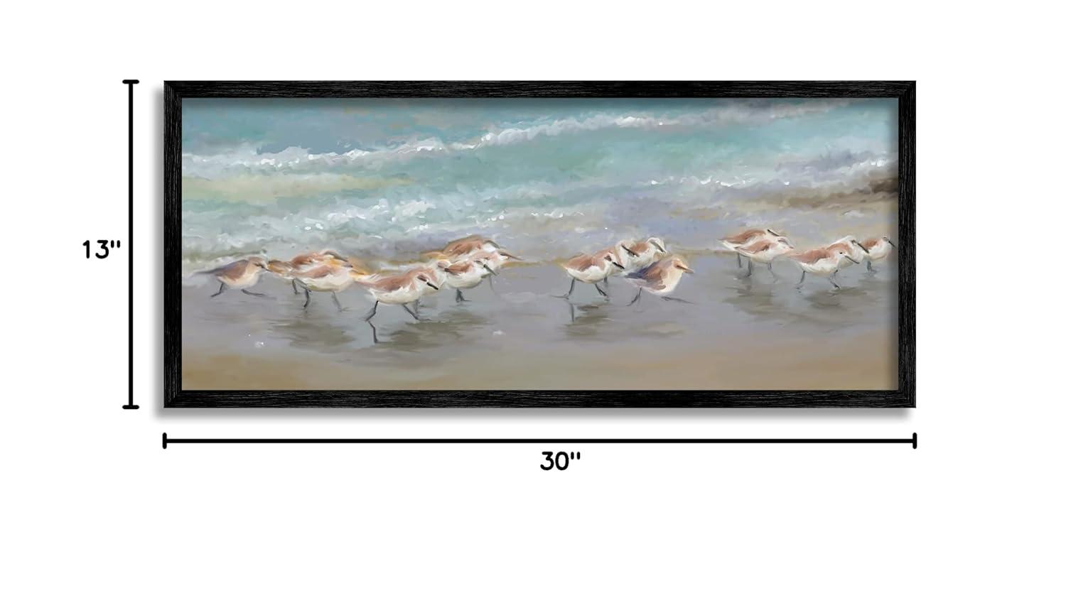 Stupell Industries " Sandpiper Flock Shoreline Splashing " by Rick Novak Painting Print