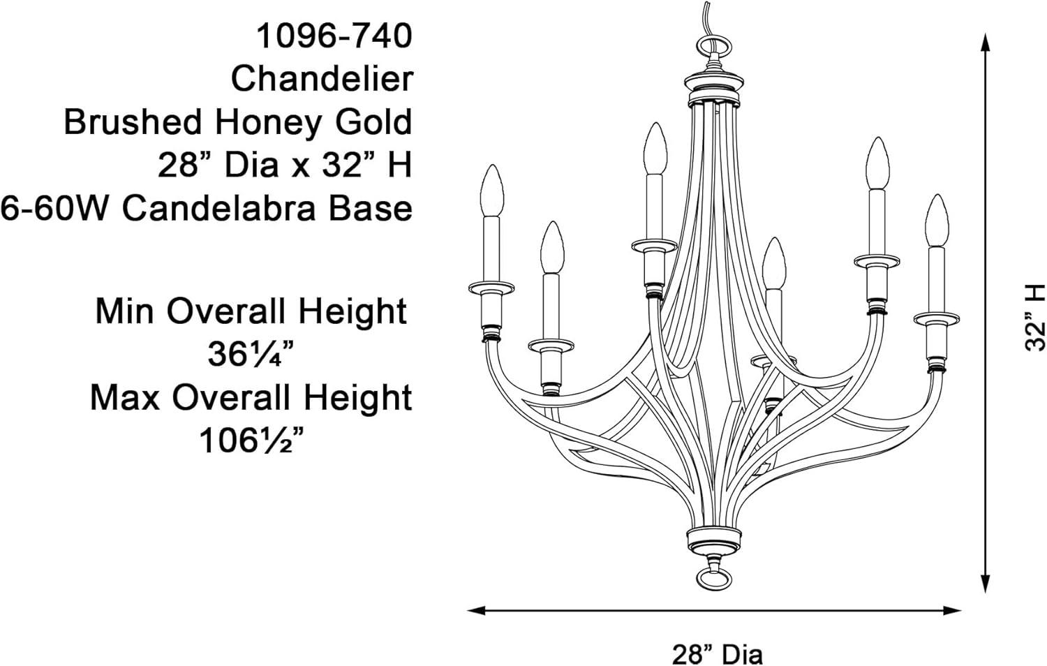 Minka Lavery Brushed Honey Gold Chandelier 28" Wide Modern 6-Light Fixture for Dining Room House Foyer Kitchen Entryway Bedroom